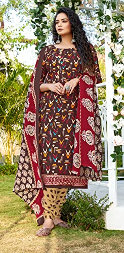 Shubhkrita Women Multicolor Pure Cotton Unstitched Salwar Suit