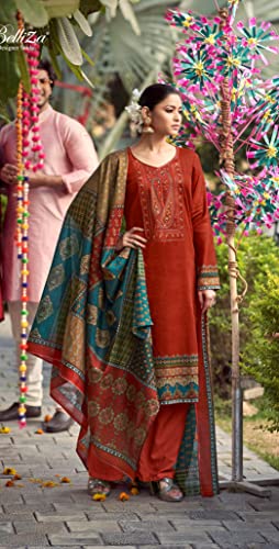 Shubhkrita Women 100 % Pure Jam Cotton With Embroidery Unstitched Salwar Suit
