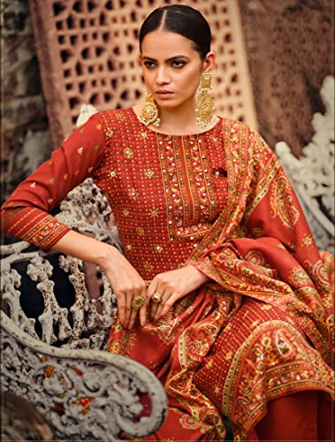 Shubhkrita Women Unstitched Pashmina Woolen Salwar Suit With Mirror Work