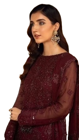 Shubhkrita Georgette Ladies Unstitched Suit With Embroidery & Pearl Work