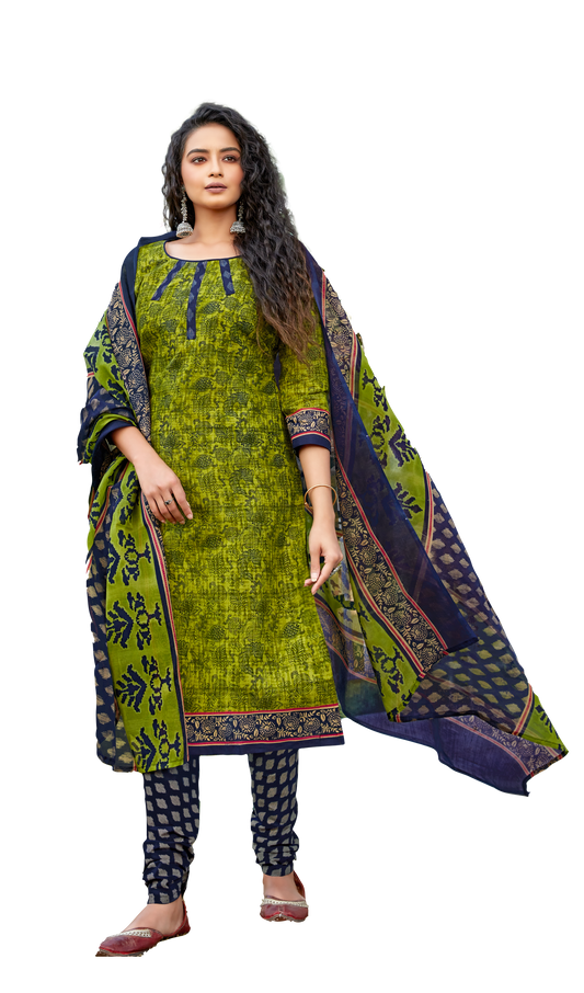 Shubhkrita Women Multicolor Pure Cotton Unstitched Salwar Suit