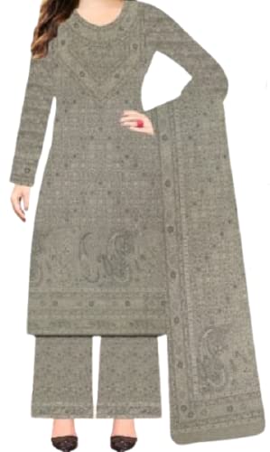 Shubhkrita Women Unstitched Warm Acro Wool Salwar Suit With Shawl