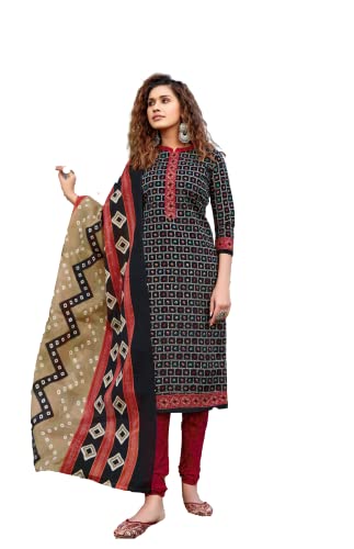 Shubhkrita Women Multicolor Pure Cotton Unstitched Salwar Suit