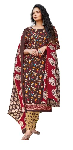 Shubhkrita Women Multicolor Pure Cotton Unstitched Salwar Suit