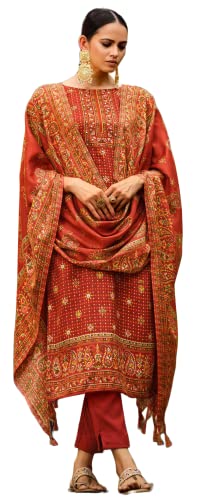 Shubhkrita Women Unstitched Pashmina Woolen Salwar Suit With Mirror Work