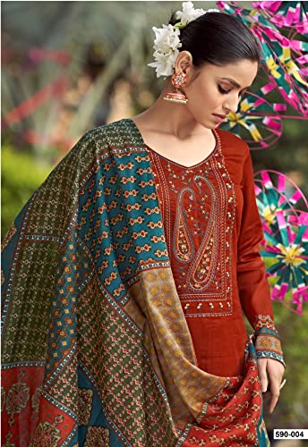 Shubhkrita Women 100 % Pure Jam Cotton With Embroidery Unstitched Salwar Suit