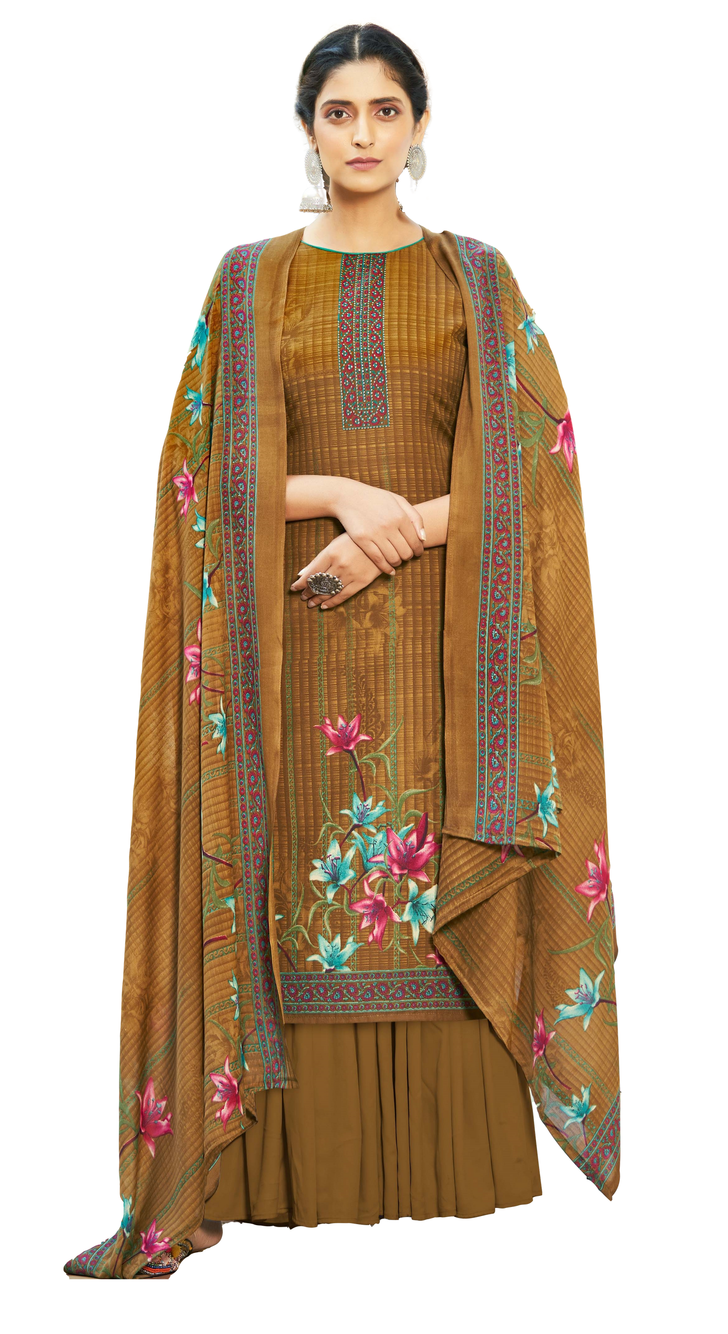 Shubhkrita Women 100% Pure Soft Cotton Unstitched Slawar Suit