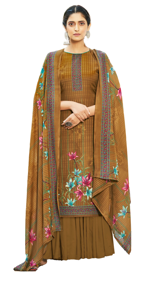 Shubhkrita Women 100% Pure Soft Cotton Unstitched Slawar Suit